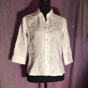 Eddie Bauer 100% Linen Petite Blouse